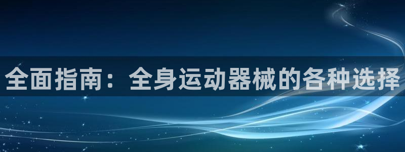 尊龙平台有谁玩过：全面指南：全身运动器械的各种选择