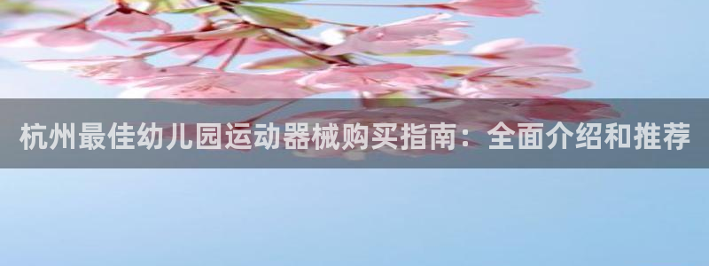 尊龙凯时网站网址：杭州最佳幼儿园运动器械购买指南：全